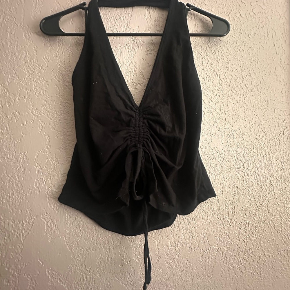 Elegant Black Halter Top